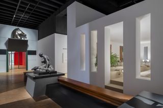 Gae Aulenti retrospective in Milan exhibition installations