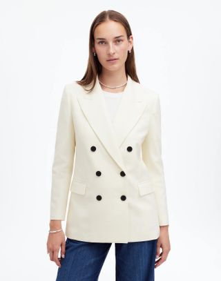 Madewell Tuxedo Blazer in white