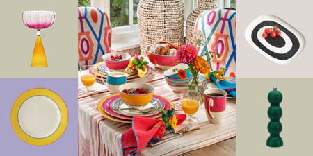 bold and colorful table setting