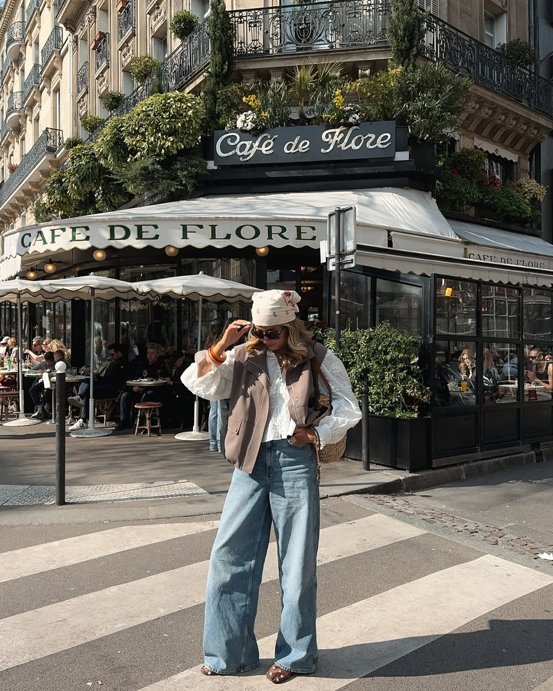 _aurep wears jeans, white shirt, waistcoat