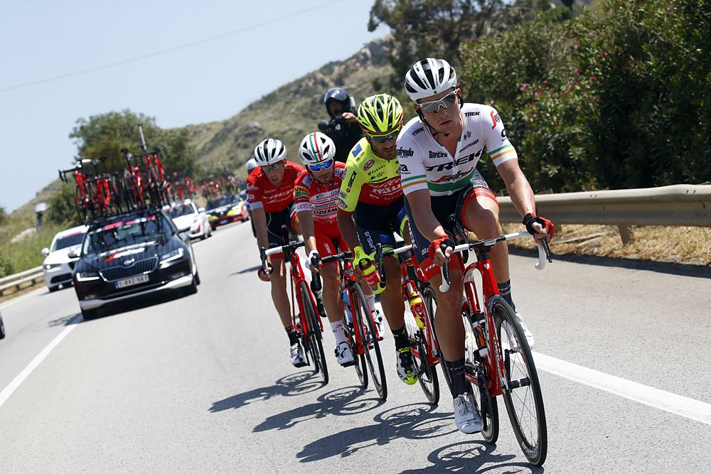 Ryan Mullen (Trek - Segafredo) and Laurent Didier (Trek - Segafredo) in the breakaway at stage 5 at the Giro d'Italia
