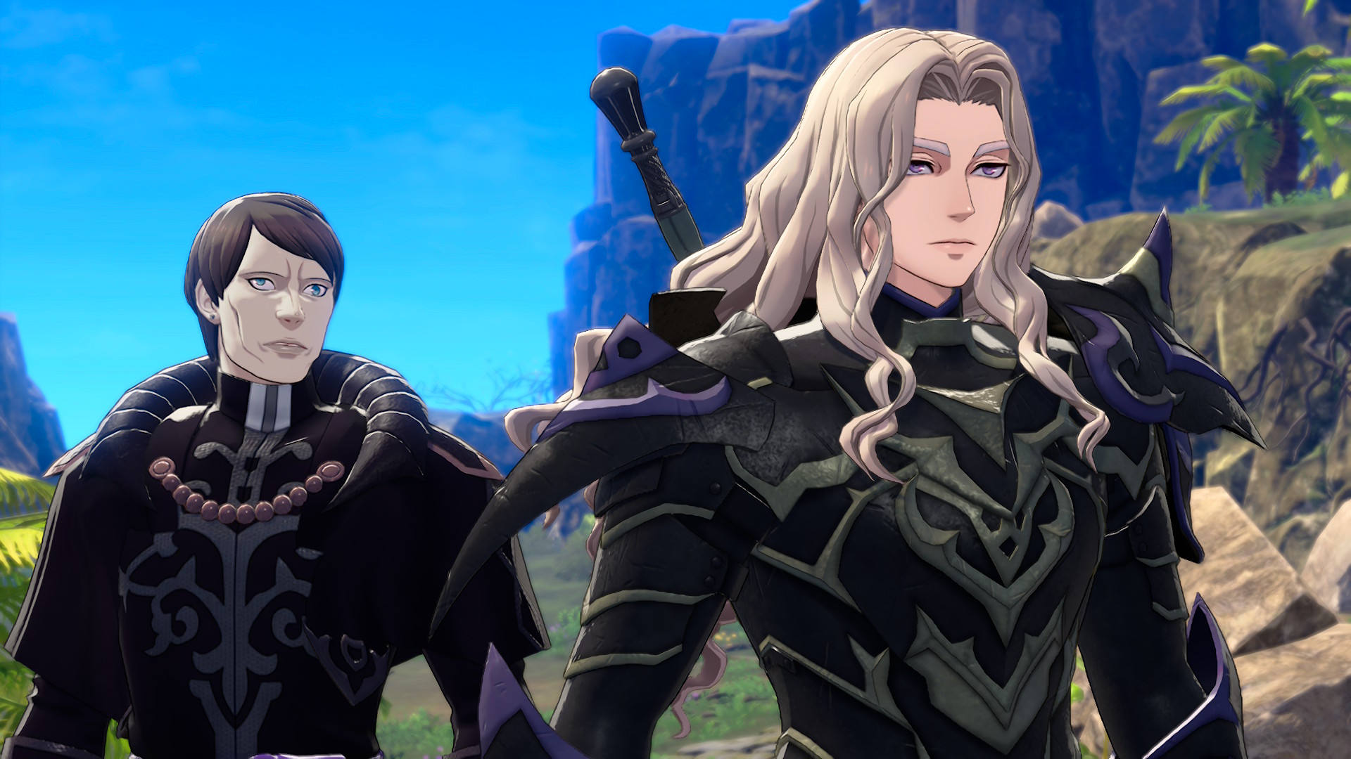 Dietrich and Fabio stand beside one another in Fire Emblem: Fortune's Weave