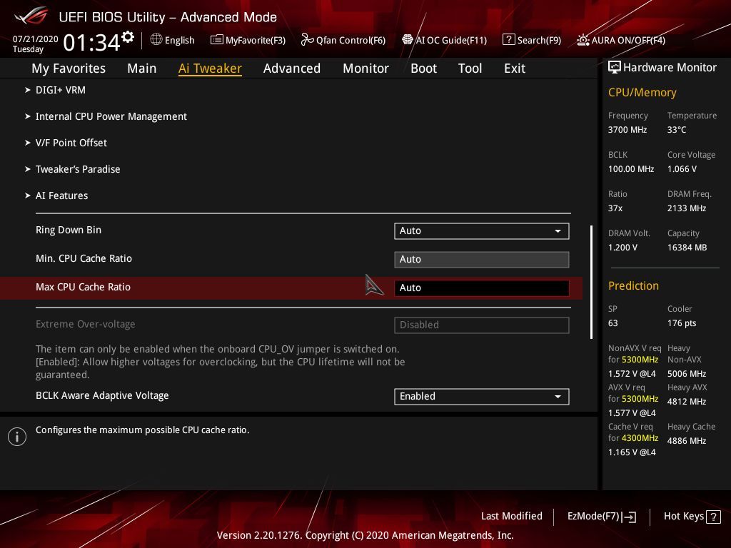 Asus ROG Strix Z490-E BIOS