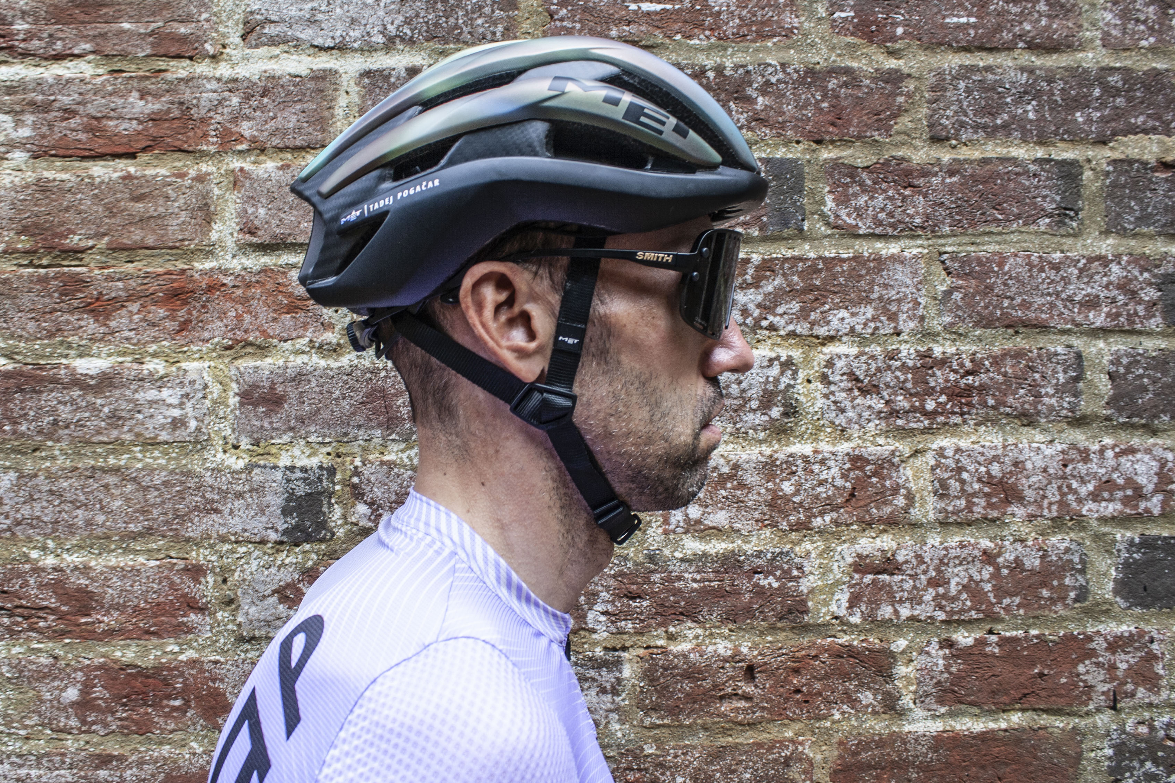 Smith Ultralite sunglasses worn by Aaron Borrill in profile