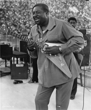 Albert King wails at Wattstax festival, Los Angeles Coliseum, 20th August 1972