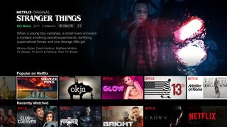 Netflix menu screen Stranger Things