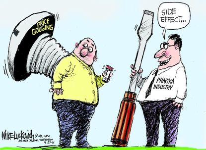 Editorial cartoon U.S. Big Pharma