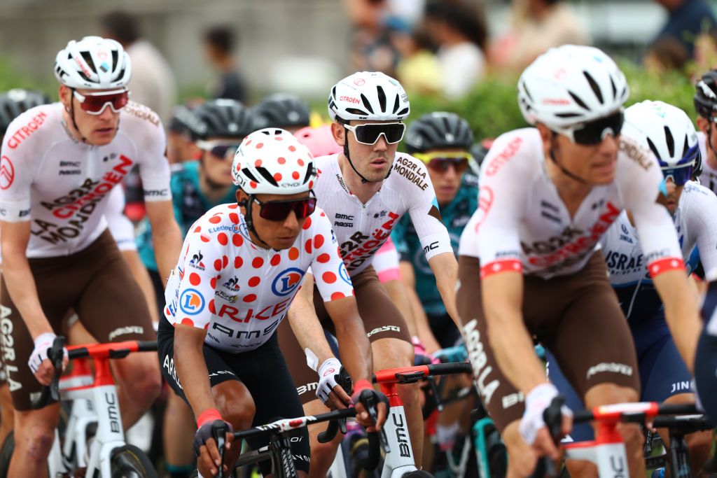 VALENCE FRANCE JULY 06 Nairo Quintana of Colombia and Team Arka Samsic Ben Oconnor of Australia and AG2R Citron Team during the 108th Tour de France 2021 Stage 10 a 1907km stage from Albertville to Valence LeTour TDF2021 on July 06 2021 in Valence France Photo by Michael SteeleGetty Images