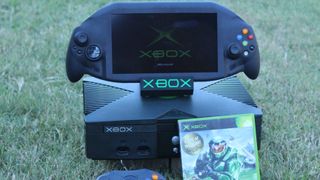 The first-ever handheld Xbox console— that is, the original Xbox, modded into the form factor.