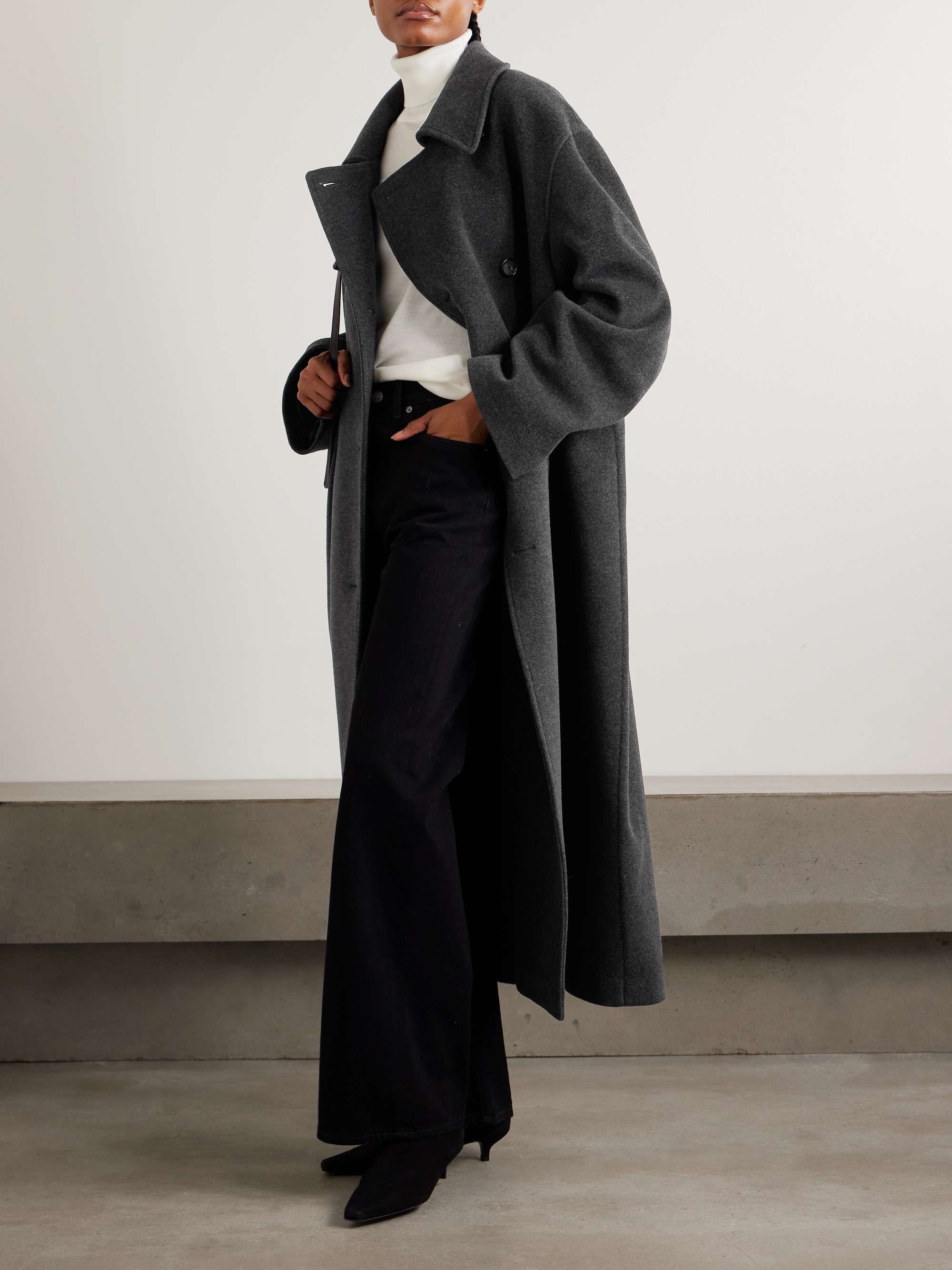 Shield Oversized Double-Breasted Wool-Blend Coat