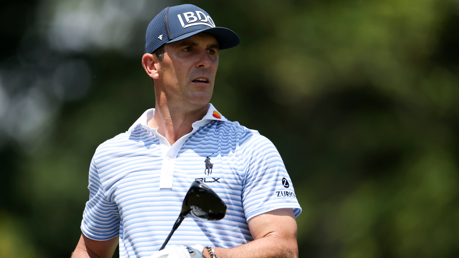 Billy Horschel stares at a drive