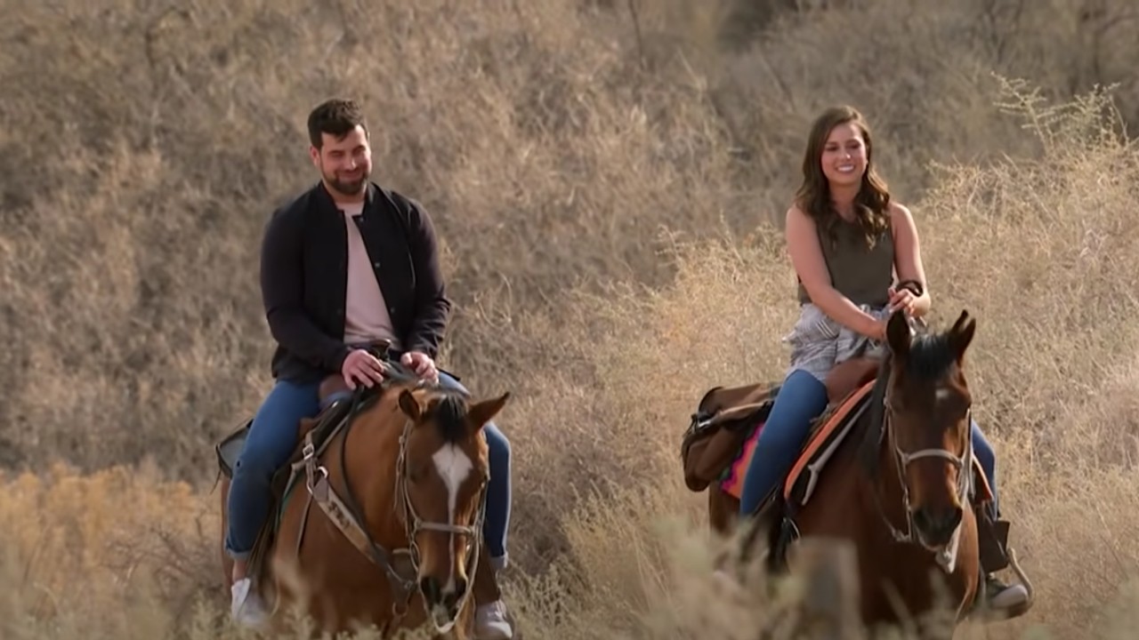 Kate Thurston and Blake Moen ride horses at The Bachelorette