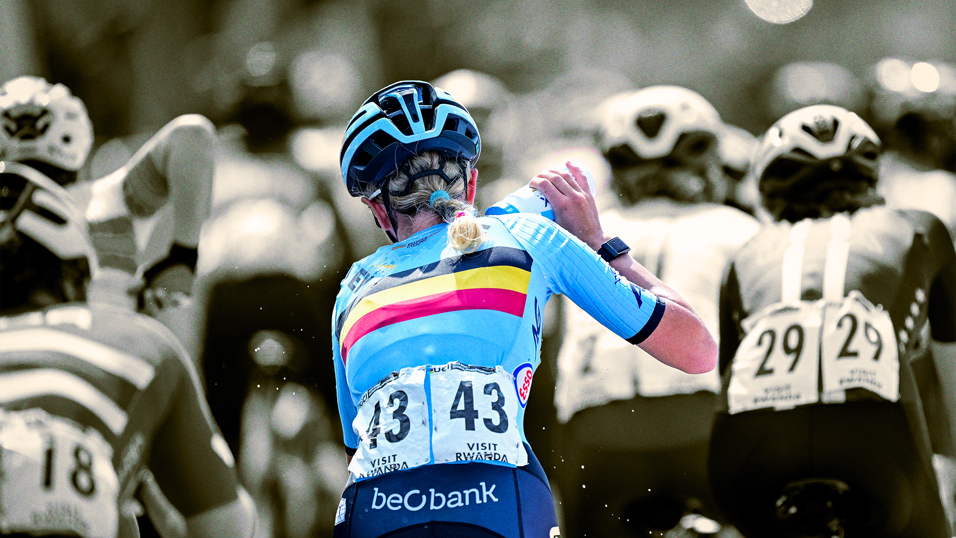 Belgian Laura Five pictured in action during the junior women road race (74 km) at the cycling road World Championships in Kigali, Rwanda, Saturday 27 September 2025. The 2025 UCI Road World Championships take place from 21 to 28 September in Kigali, Rwanda. BELGA PHOTO DIRK WAEM (Photo by DIRK WAEM / BELGA MAG / Belga via AFP) (Photo by DIRK WAEM/BELGA MAG/AFP via Getty Images)