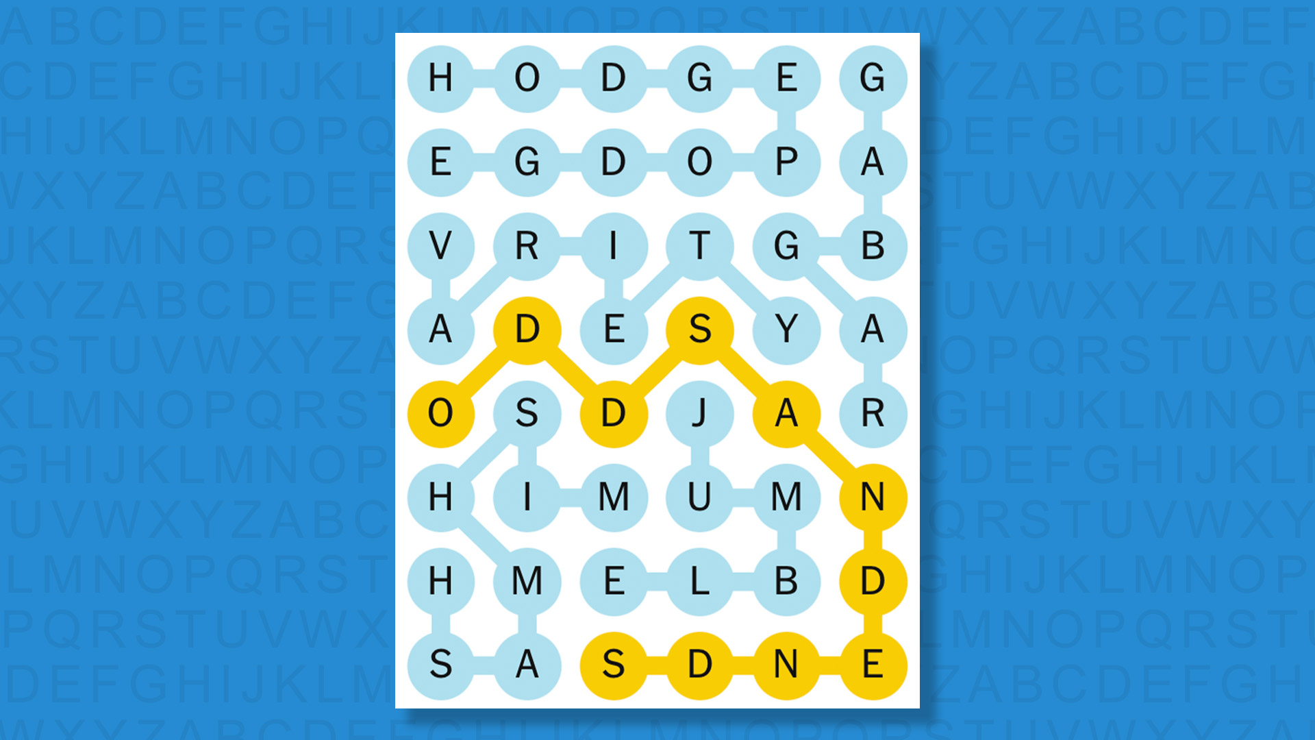 NYT Strands answers for game 799 on a blue background