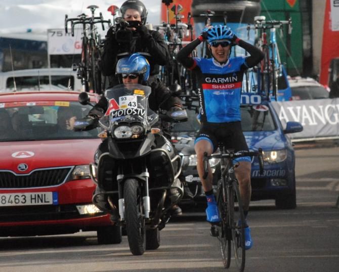 Daniel Martin (Garmin-Sharp) celebrates his exploits in Catalunya