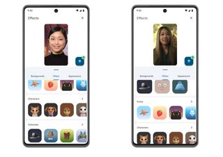 Google is rolling out additional flair options for mobile-based Meet users, like "stacked effects."