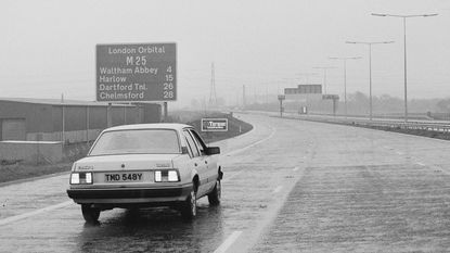 Car on the M25 in 1984 