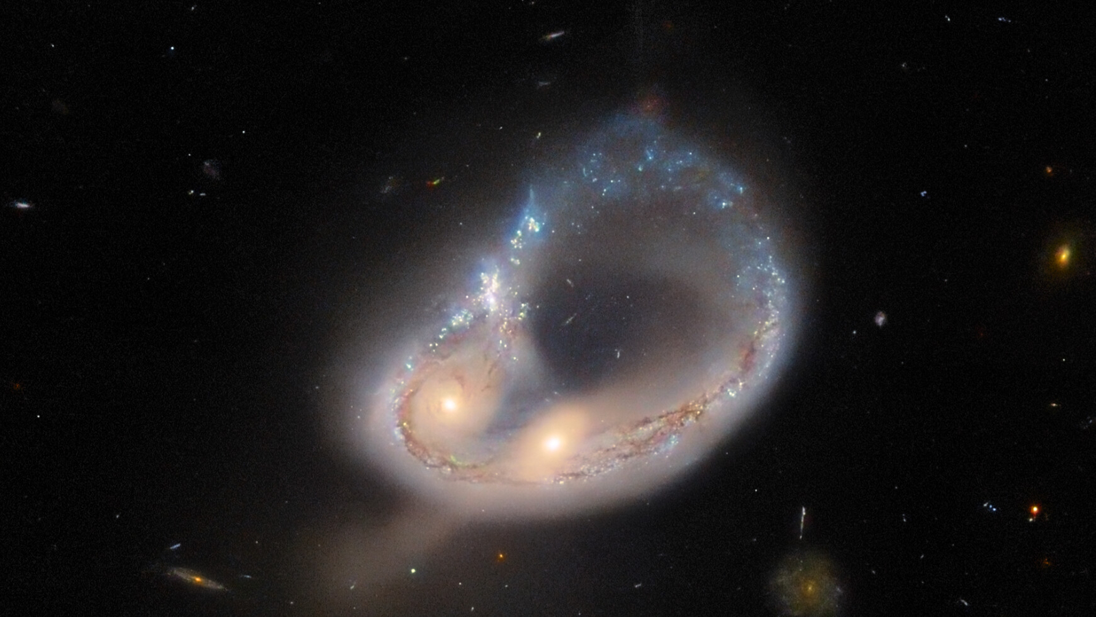 Two Galaxies Beginning To Collide