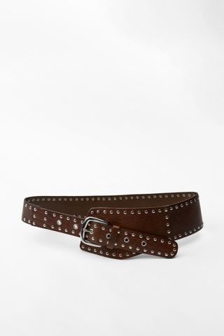 Studded Leather Sash Belt