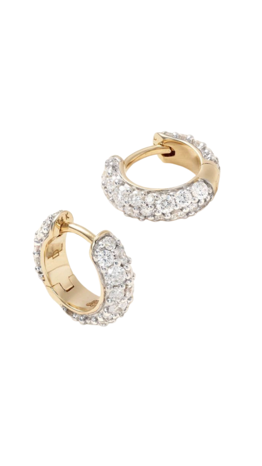 LUCY DELIUS, Chubby 14-Karat Gold Diamond Hoop Earrings