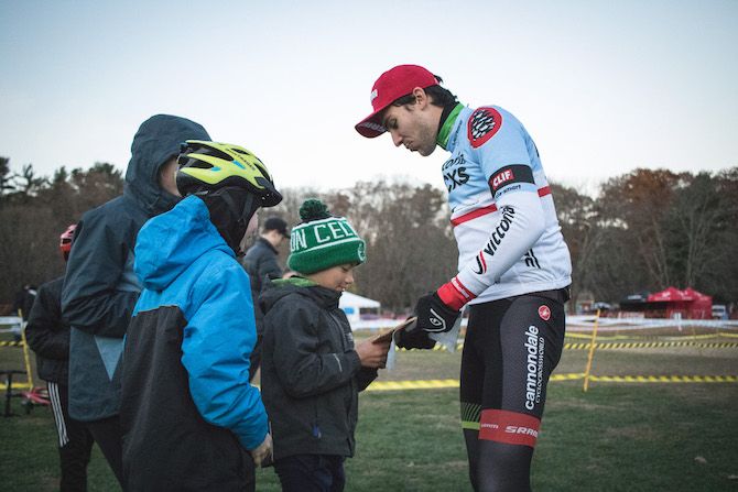 Series leader Curtis White meets his fans