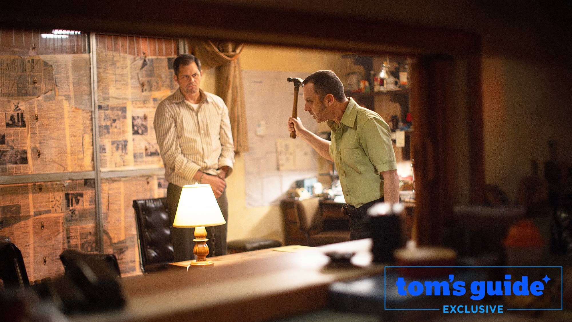 Kristoffer Polaha as Dick Hall and Giovanni Ribisi as Tony Kiritsis in "American Hostage" (2026)