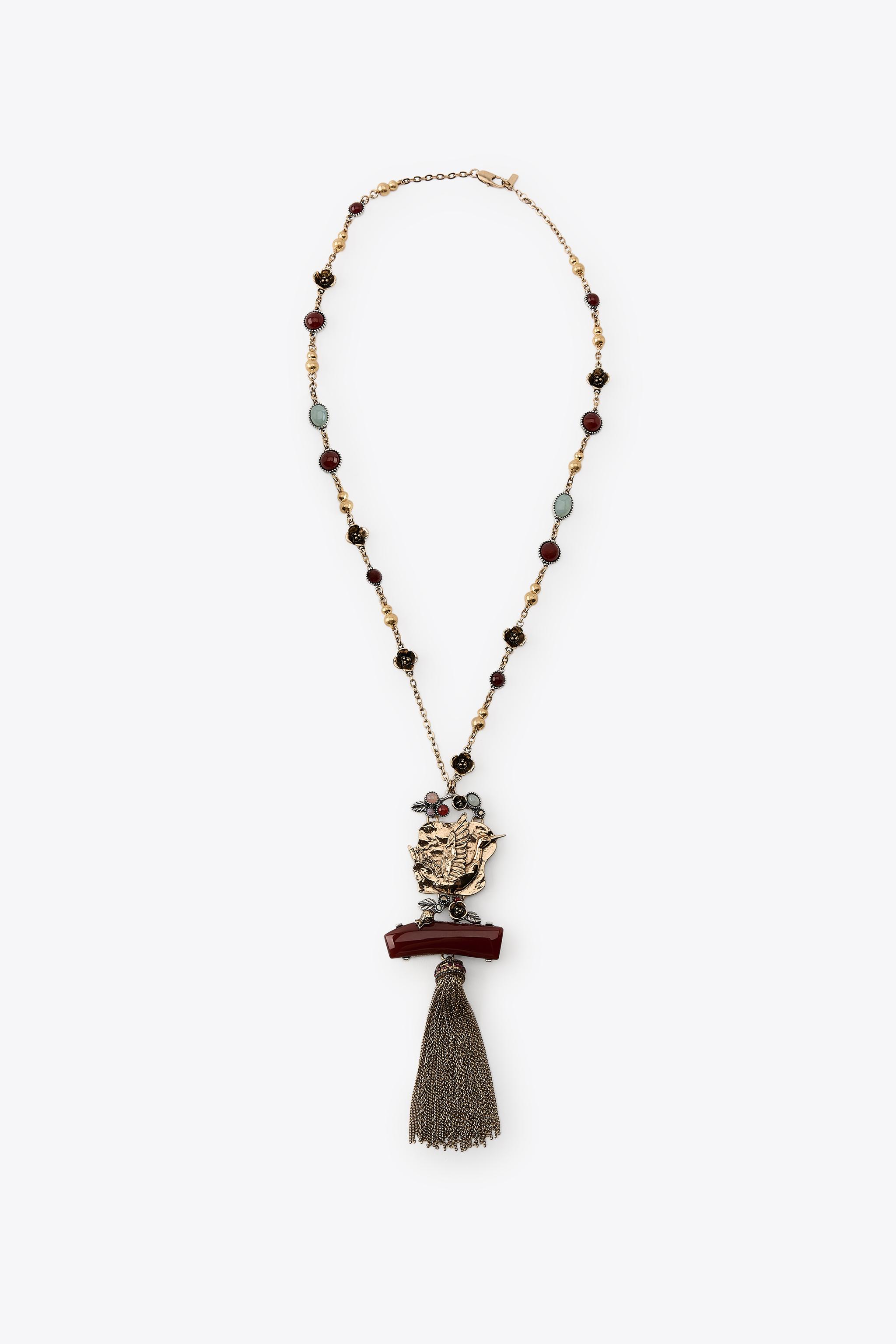Bird Stone Link Necklace