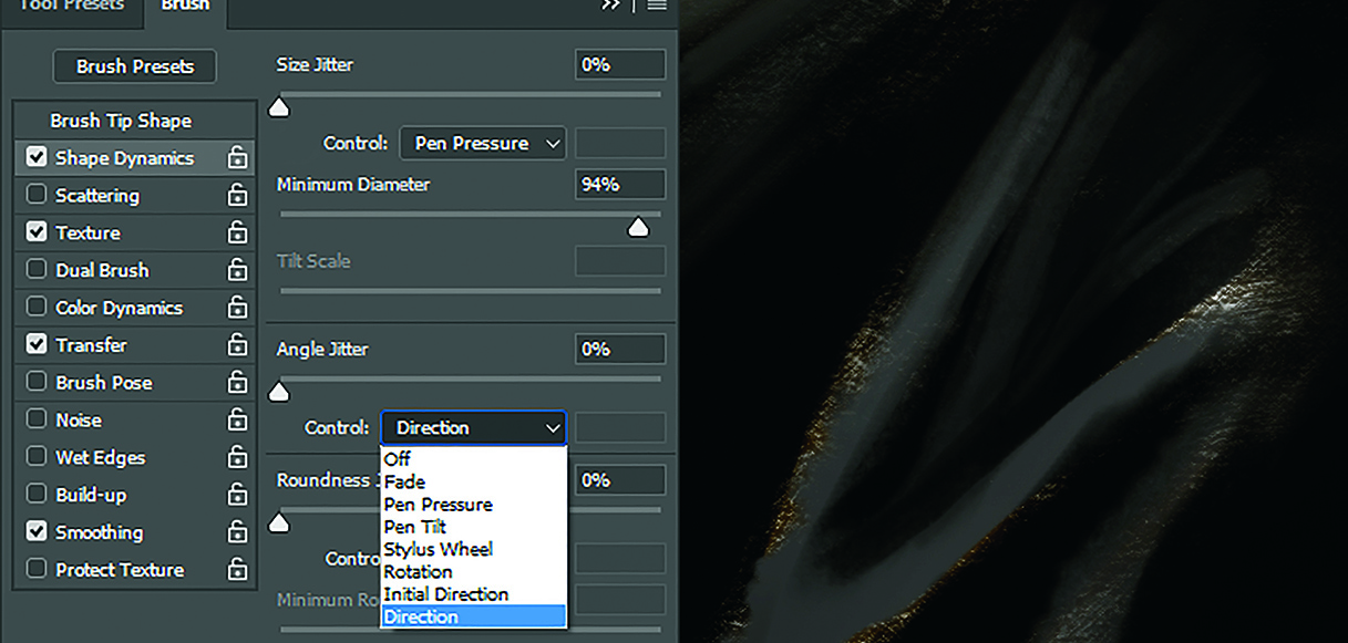 Set Angle Jitter to Direction [click the icon to enlarge the image]