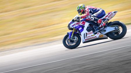Panning image of a superbike 
