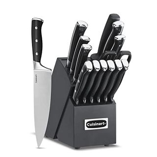 Cuisinart 15-Piece Knife Set With Block, High Carbon Stainless Steel, Forged Triple Rivet, Black/black C77btr-15pbk