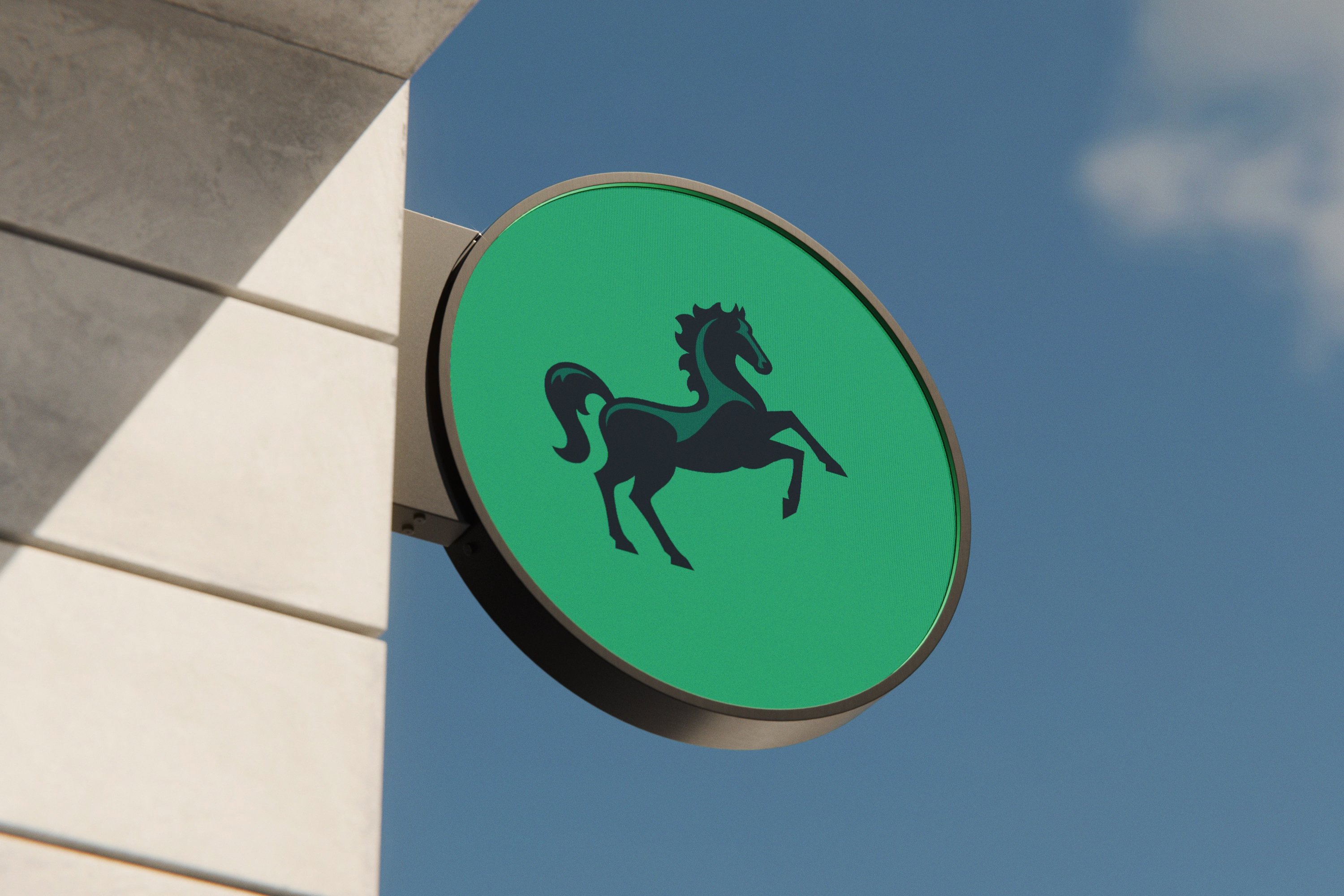 Lloyds bank logo on a sign
