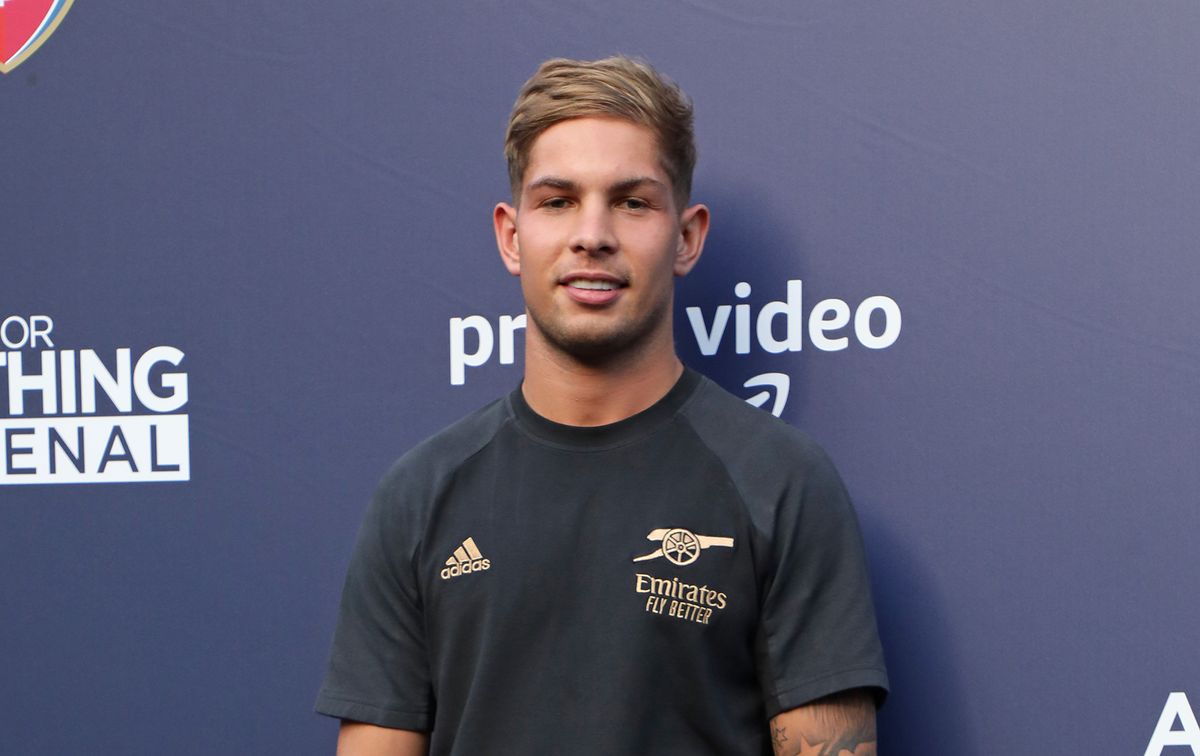 Arsenal star Emile Smith Rowe attends the &quot;All Or Nothing: Arsenal&quot; Global Premiere at Islington Assembly Hall on August 02, 2022 in London, England.