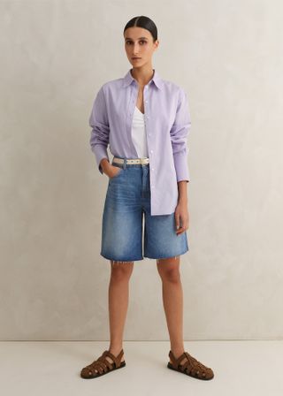 Jeans-Bermudashorts mit hohem Bund