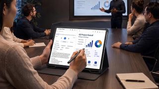 TCL Tab A1 Plus NXTPAPER in use in board room