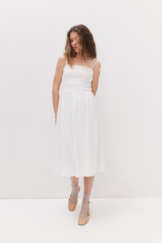 Tie-Strap Smocked Dress