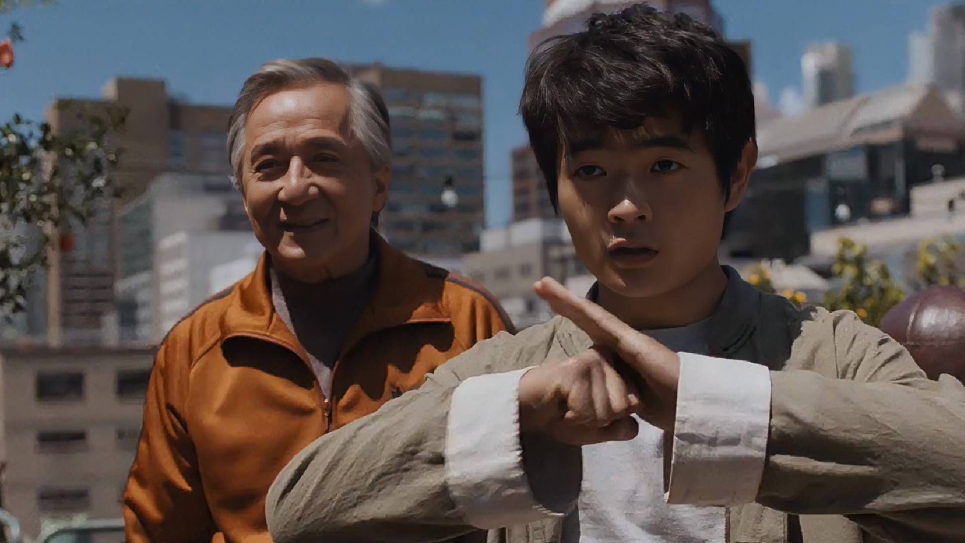 Jackie Chan and Ben Wang in Karate Kid: Legends