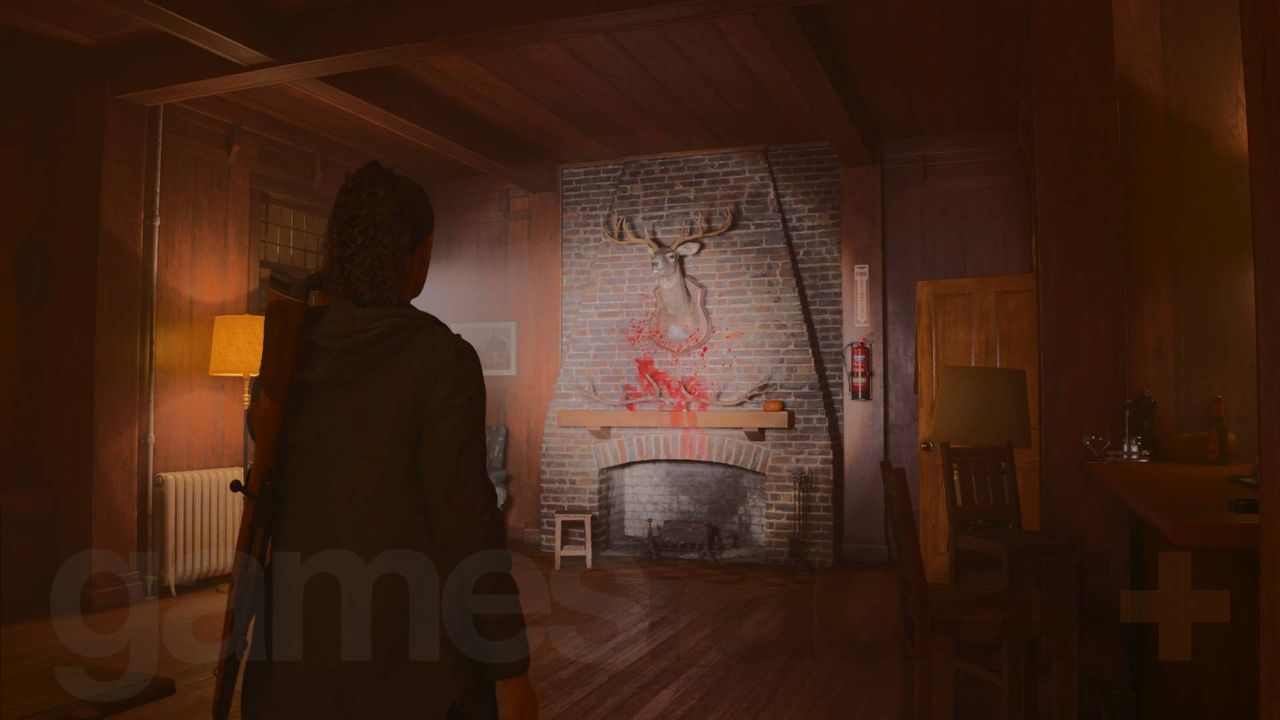 Alan Wake 2 deer head in bright falls elderwood lodge room