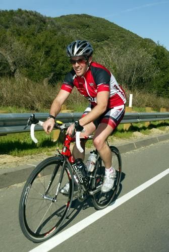 David Cathcart of Saris, sponsor of the training camp, took time to get out on the road with attendees, whilst testing out a BMC