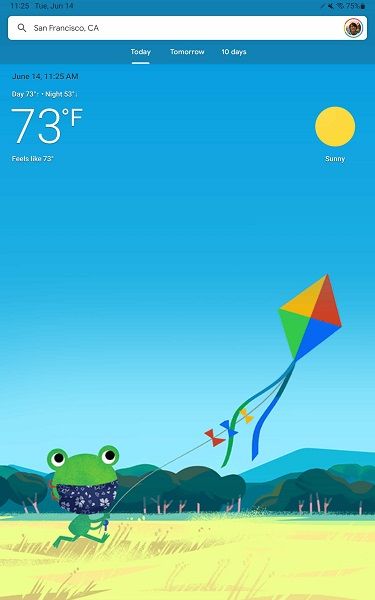 Google Weather App on Tablets