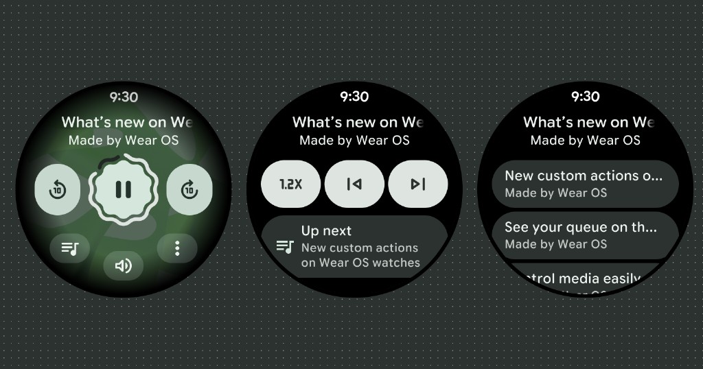 new media controls in Wear OS 6