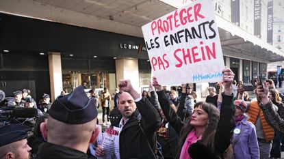 French protesters criticize Shein outside Paris department store