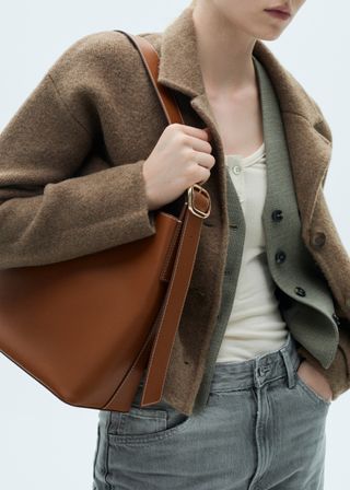 Leather Shopper Bag - Women | Mango United Kingdom