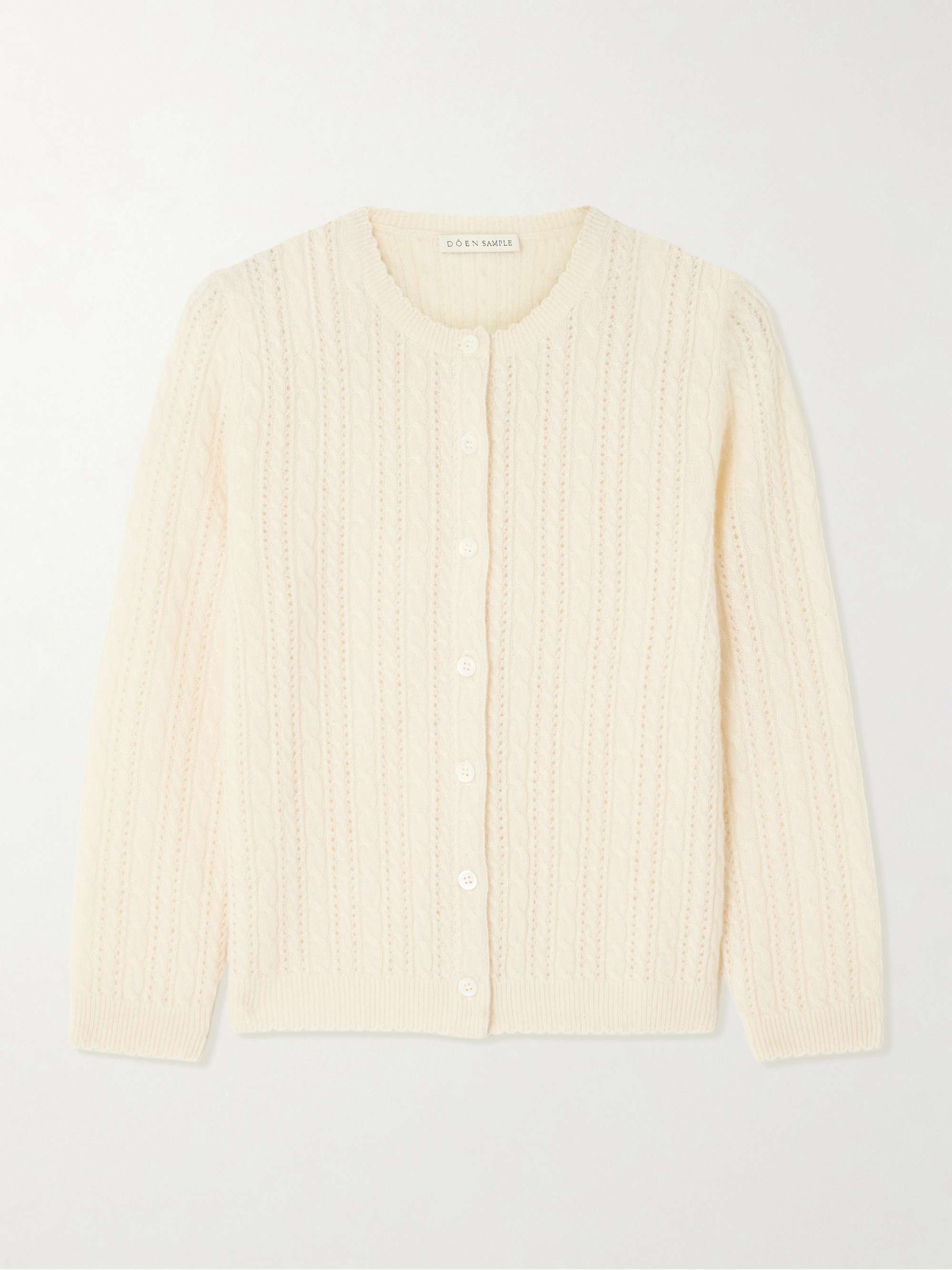 Danae Cropped Cable-Knit Cashmere Cardigan