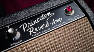 Fender Princeton amp on pink background