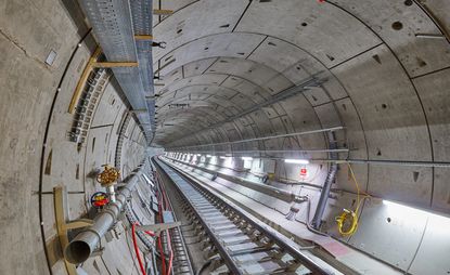 Inside the Elizabeth Tube line under construction