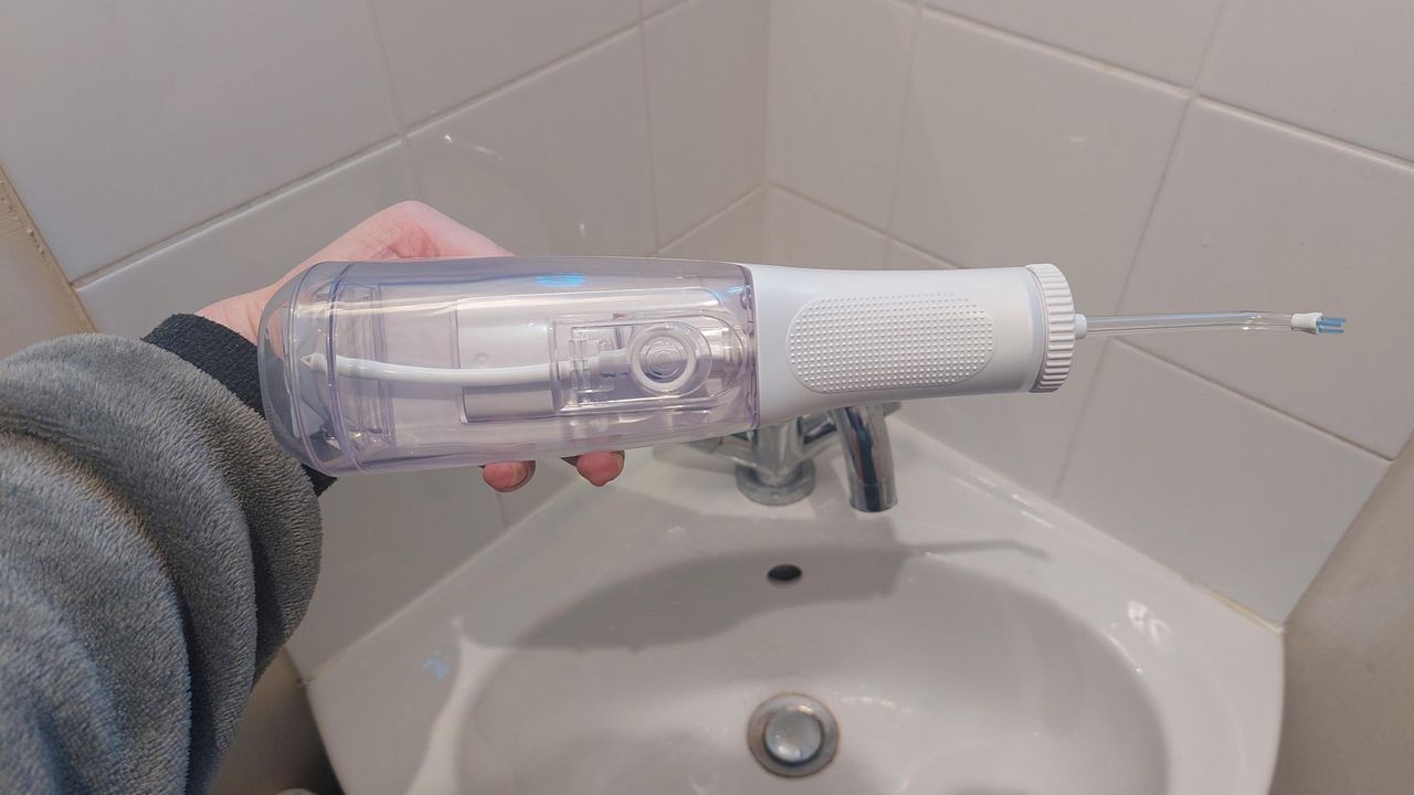 waterpik cordless select being tested by Live Science contributor Lou Mudge