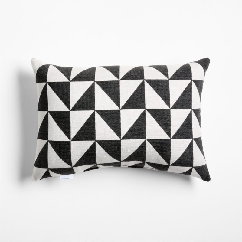 Sunbrella &amp;reg; Jarah Geo 22"x15" Ink Black Indoor/outdoor Throw Pillow