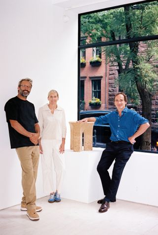At the gallery, from left, Noé Duchaufour Lawrance, Suzanne Demisch and Stephane Danant.