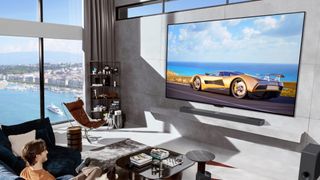 The LG M4 OLED in a living room.