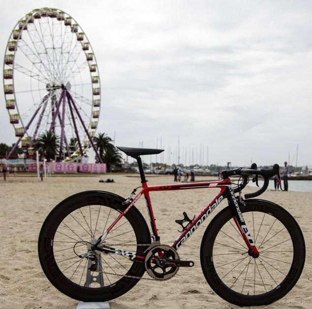 The teams bike: SRAM equipped Cannondale